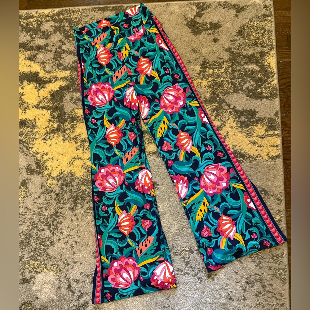Trina Turk India Garden Print Wide Leg Pants
